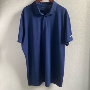 Men’s Nike Golf Dri-Fit Polo Navy and White Size Mens XXL